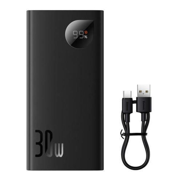 Picture of Baseus Adaman2 Digital Display Fast Charge Power Bank 10000mAh 30W Black （With Simple Series Charging Cable USB to Type-C 3A 0.3m Black ) Overseas Edition